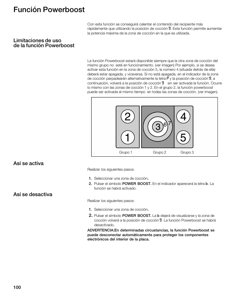 Función powerboost | Thermador CIS365GB User Manual | Page 99 / 113
