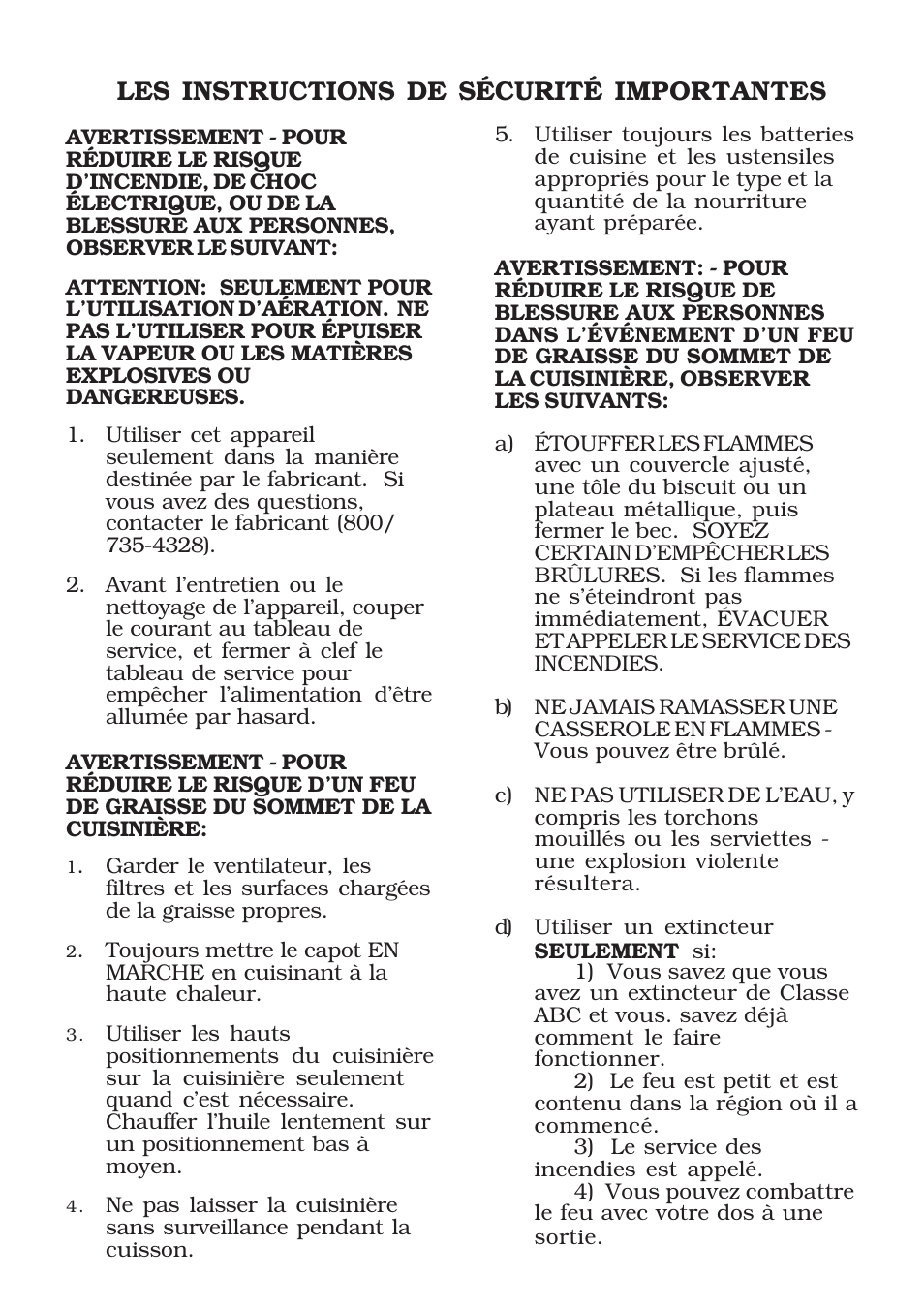 Les instructions de sécurité importantes | Thermador HNW User Manual | Page 3 / 6