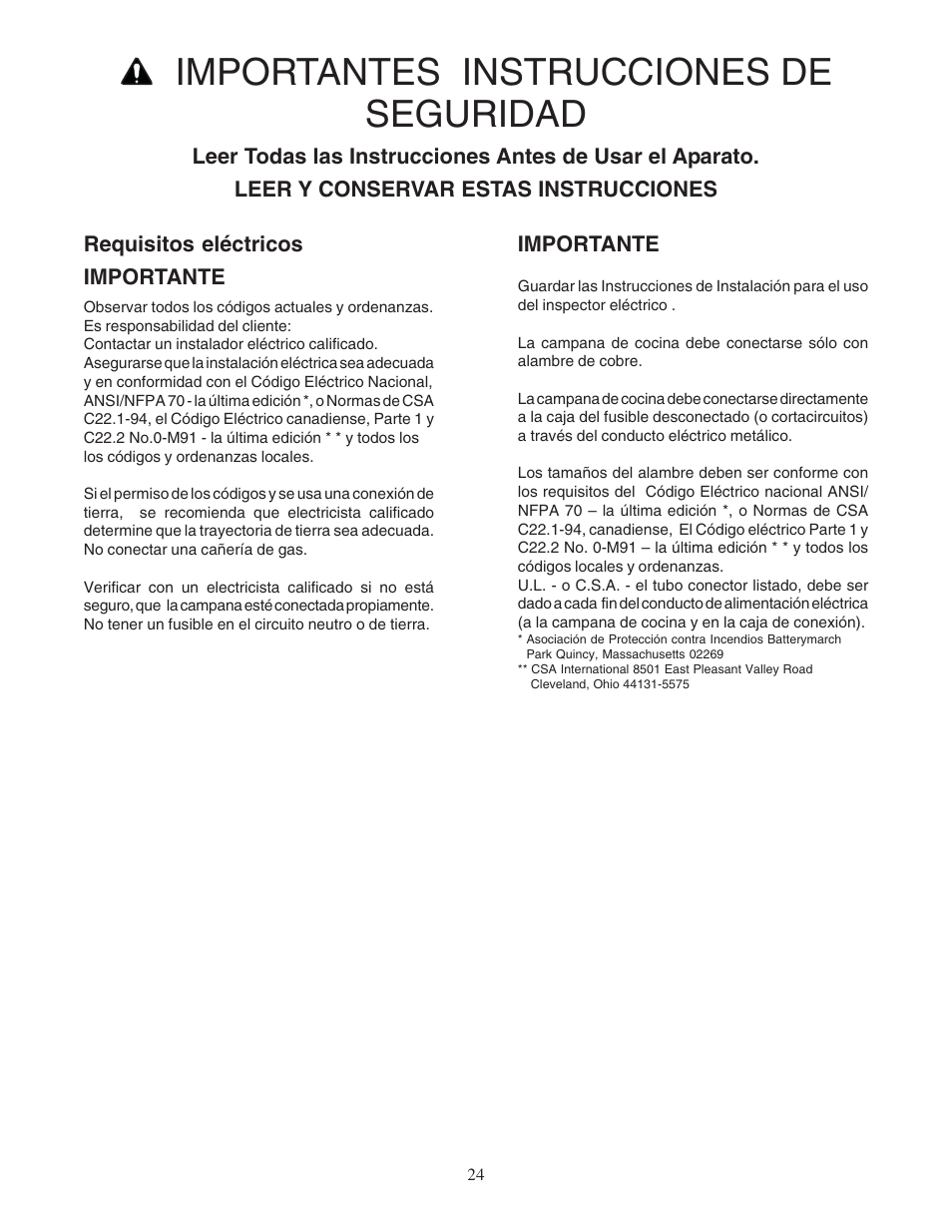 Importantes instrucciones de seguridad | Thermador PHH36DS User Manual | Page 24 / 32