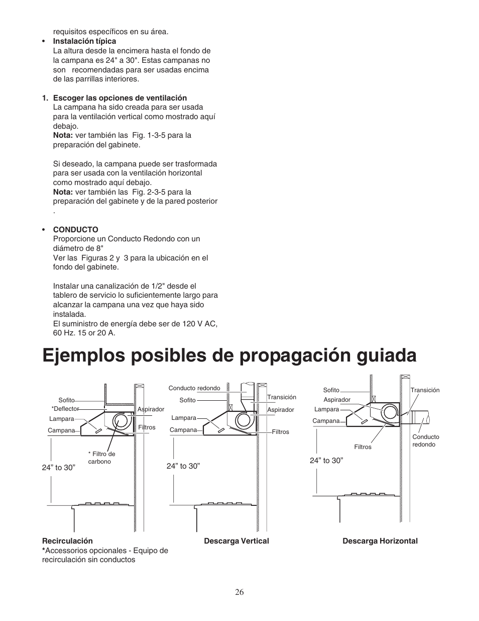 Ejemplos posibles de propagación guiada | Thermador PHH36DS User Manual | Page 26 / 32