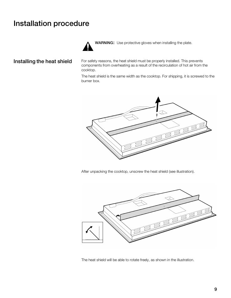 Installation procedure | Thermador CIT365 User Manual | Page 8 / 35