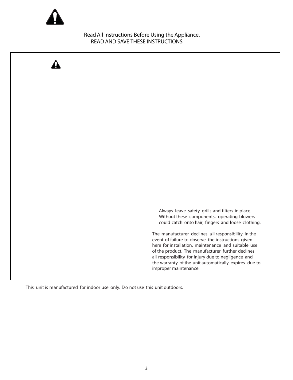 Warning, Important safety instructions | Thermador HMWB36 User Manual | Page 3 / 26