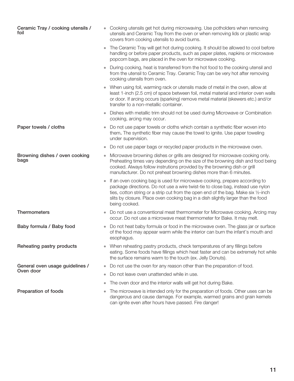 Thermador MCES User Manual | Page 11 / 136