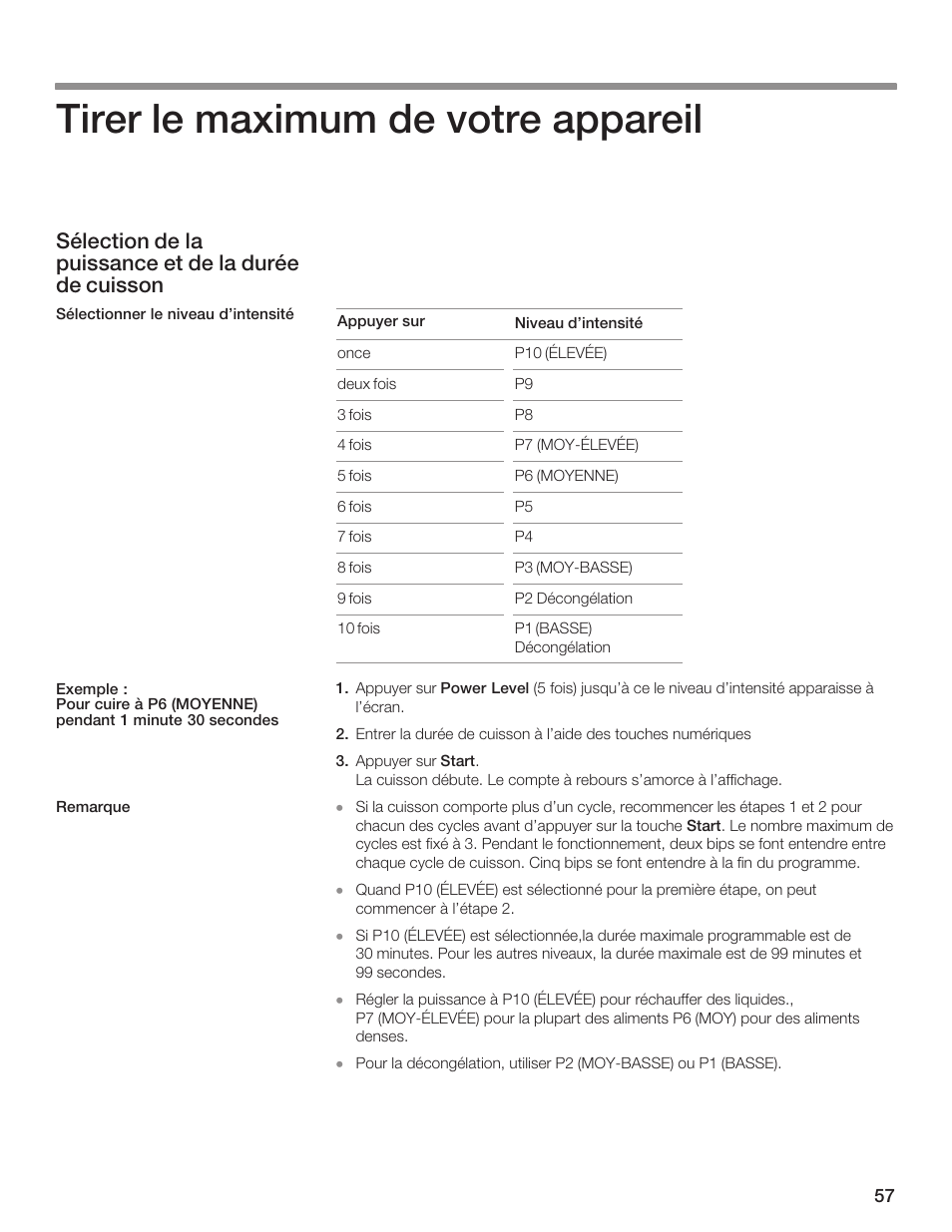 Tirer le maximum de votre appareil | Thermador MCES User Manual | Page 57 / 136