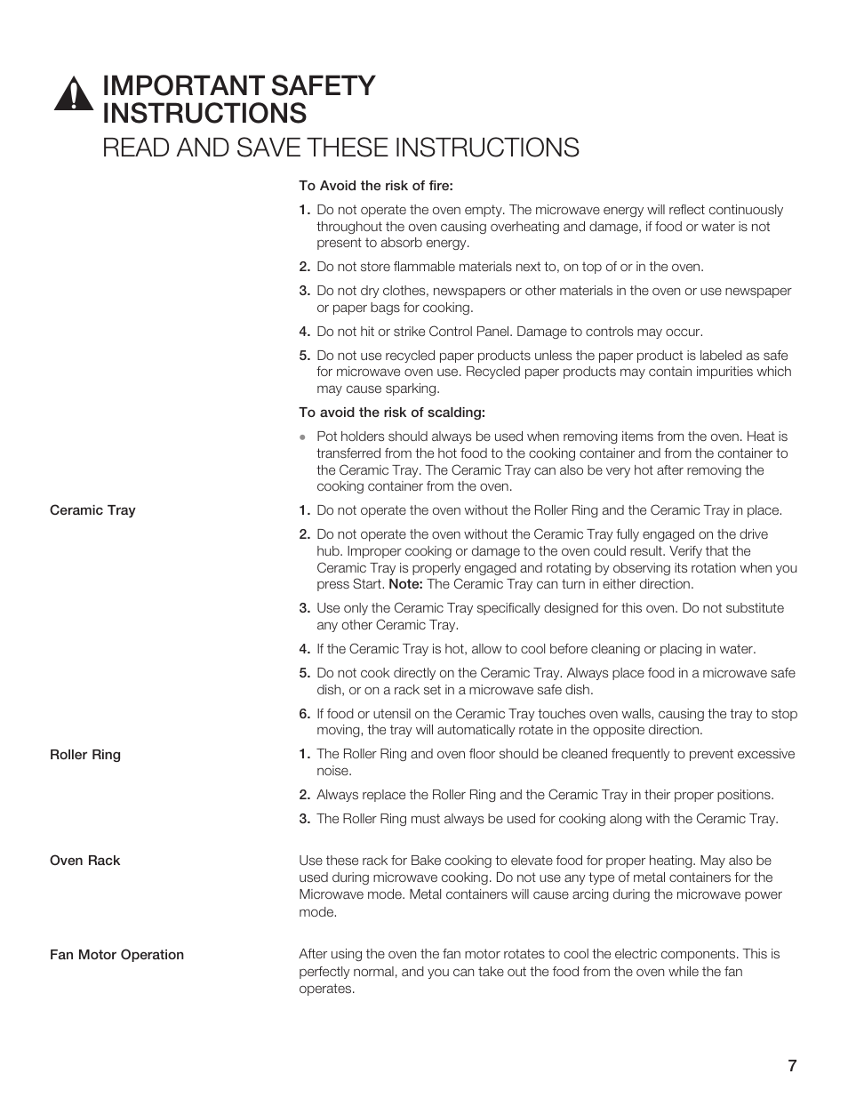 Important safety instructions, Read and save these instructions | Thermador MCES User Manual | Page 7 / 136
