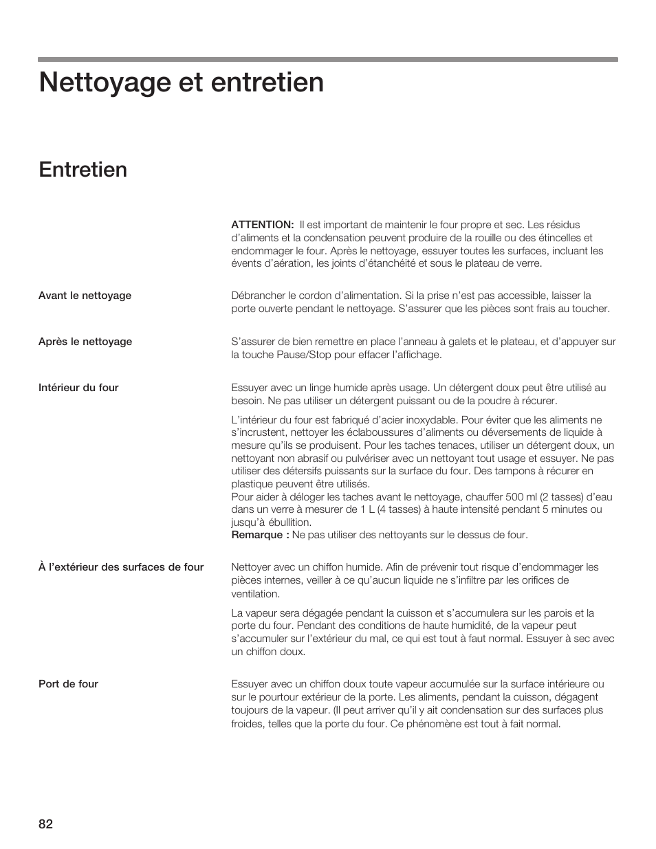 Nettoyage et entretien, Entretien | Thermador MCES User Manual | Page 82 / 136