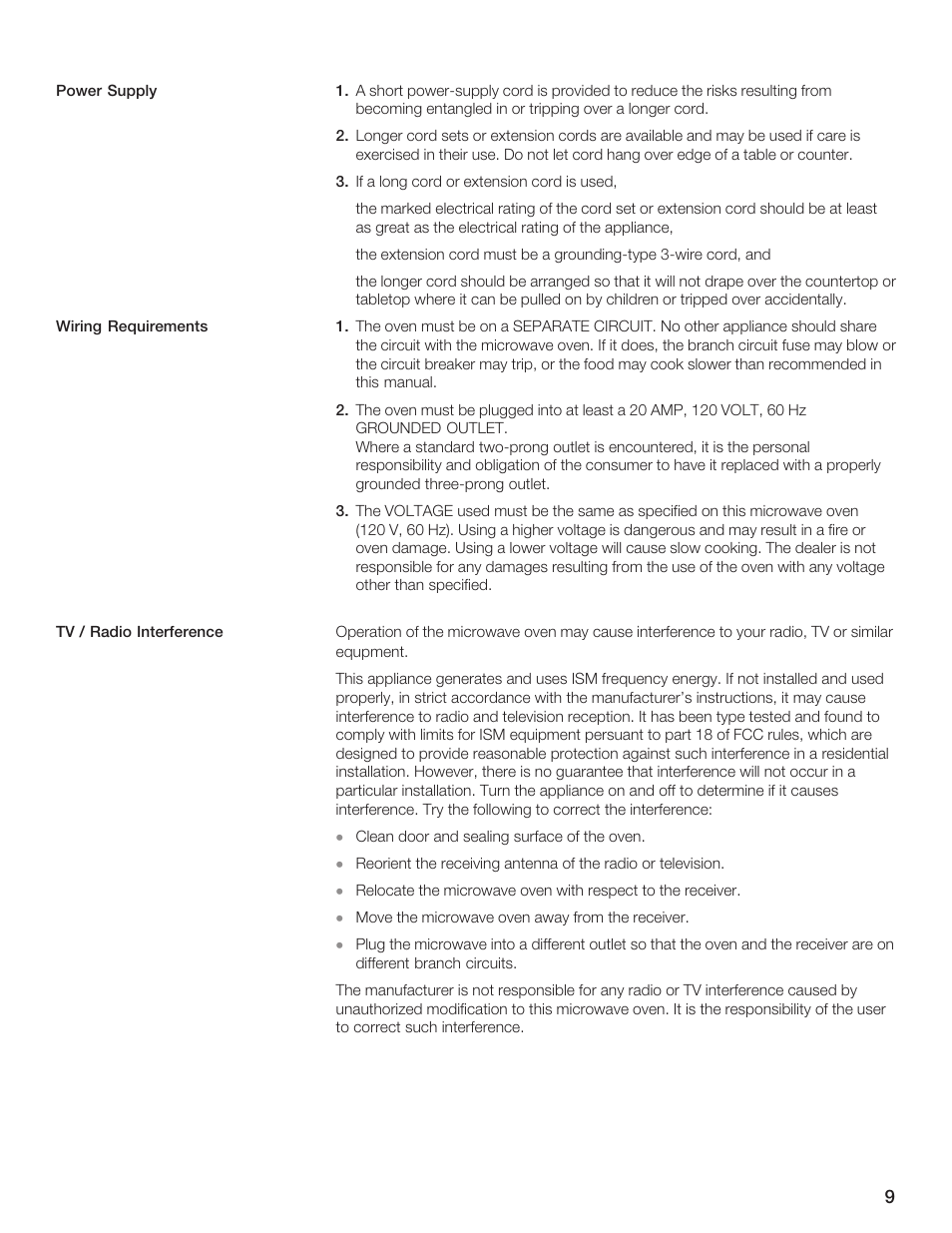 Thermador MCES User Manual | Page 9 / 136