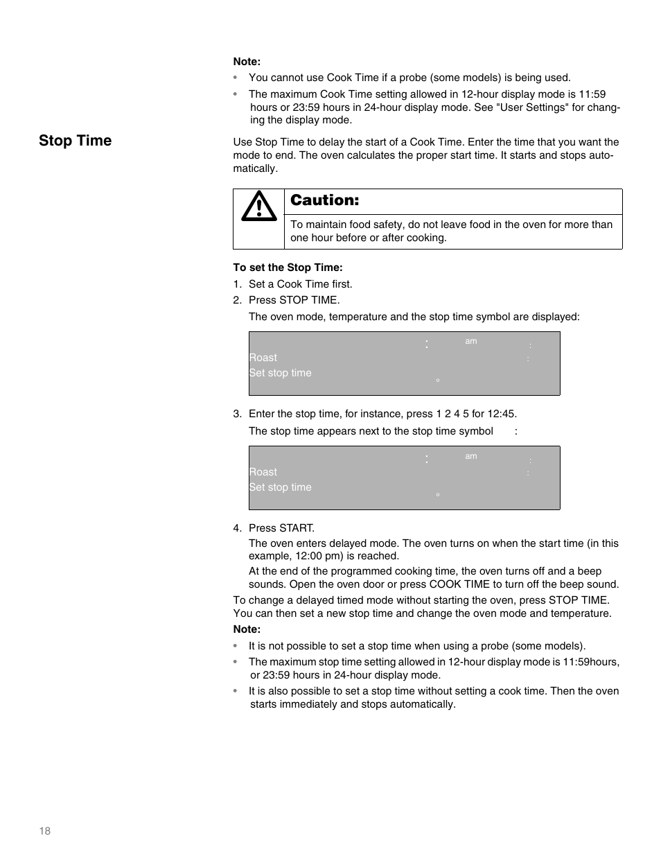 Stop time, Caution, Qq ep | Thermador M301E User Manual | Page 18 / 128