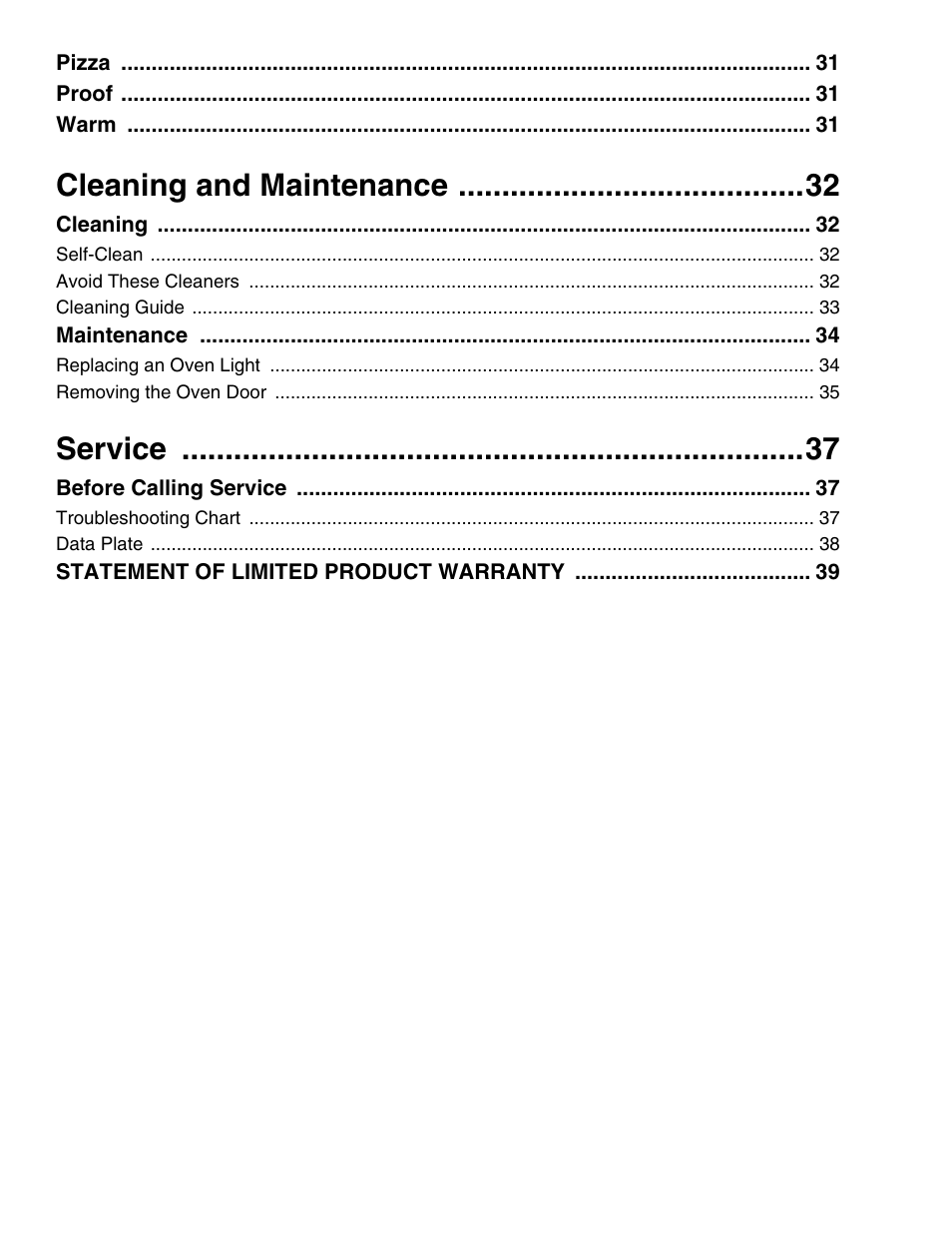 Cleaning and maintenance, Service | Thermador M301E User Manual | Page 4 / 128