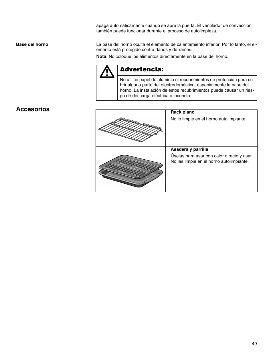 Accesorios | Thermador M301E User Manual | Page 49 / 128