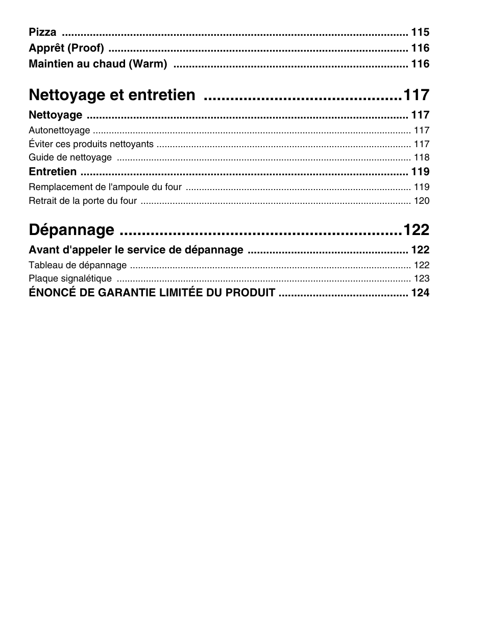 Nettoyage et entretien, Dépannage | Thermador M301E User Manual | Page 86 / 128