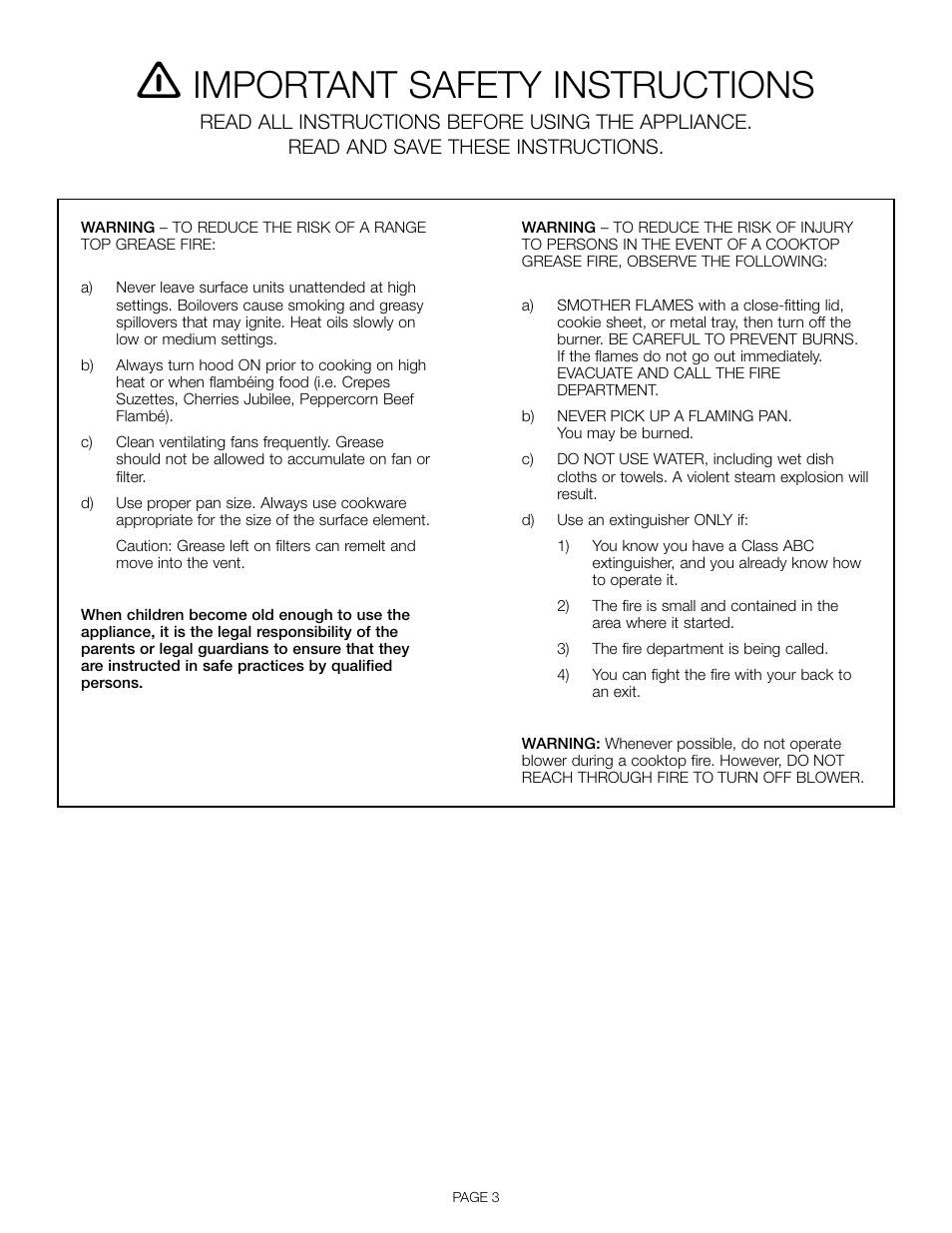 Important safety instructions | Thermador HDDW36FS User Manual | Page 3 / 32