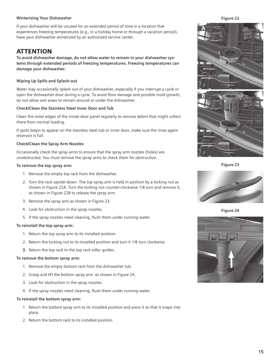 Attention | Thermador DWHD94EP User Manual | Page 15 / 64