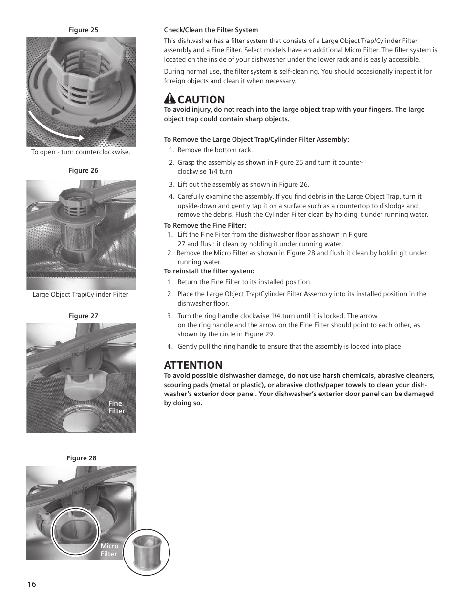 Caution, Attention | Thermador DWHD94EP User Manual | Page 16 / 64
