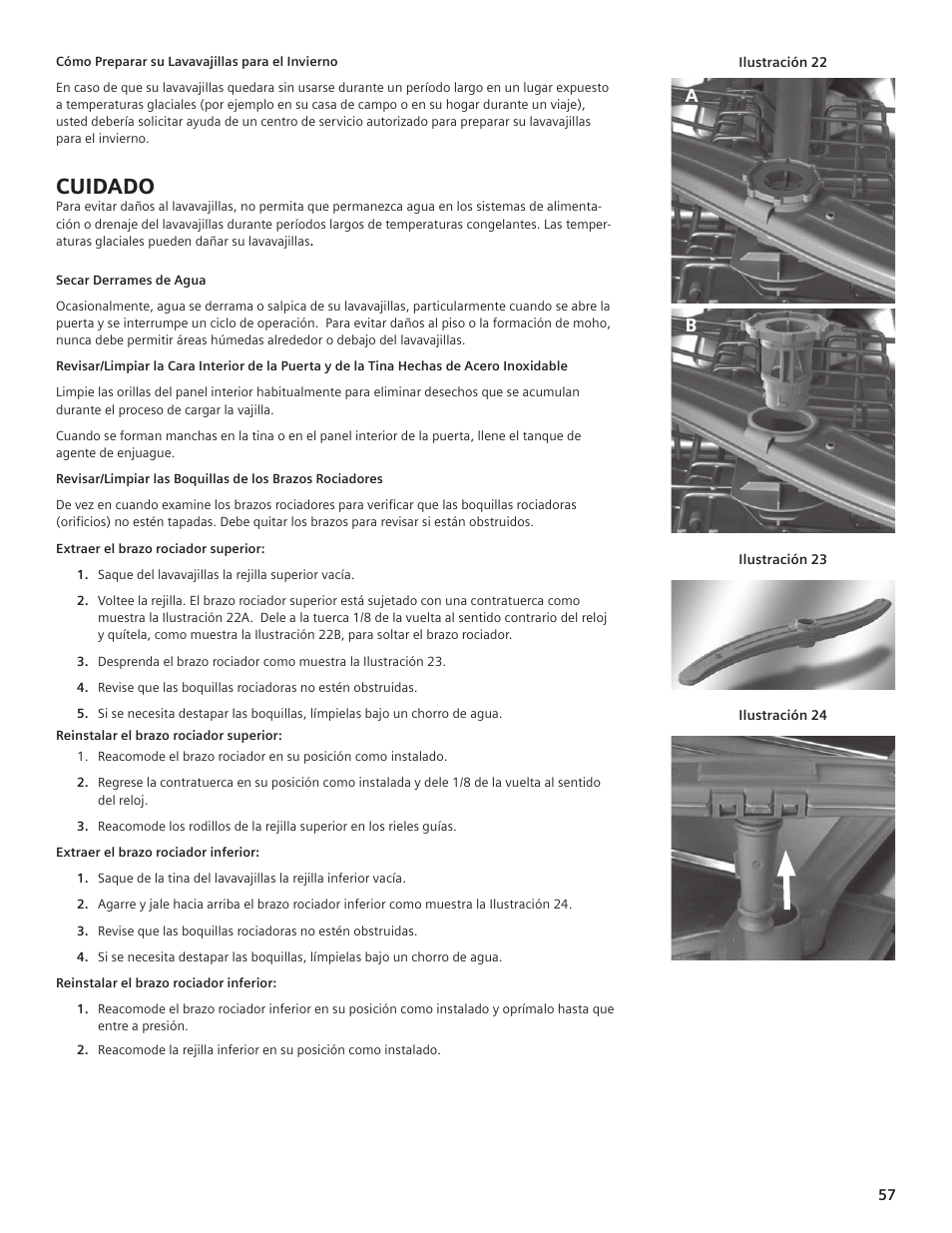 Cuidado | Thermador DWHD94EP User Manual | Page 57 / 64