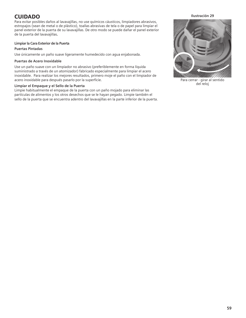 Cuidado | Thermador DWHD94EP User Manual | Page 59 / 64