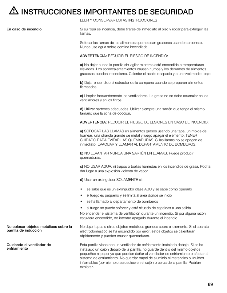 Instrucciones importantes de seguridad | Thermador CIT365GM User Manual | Page 68 / 94