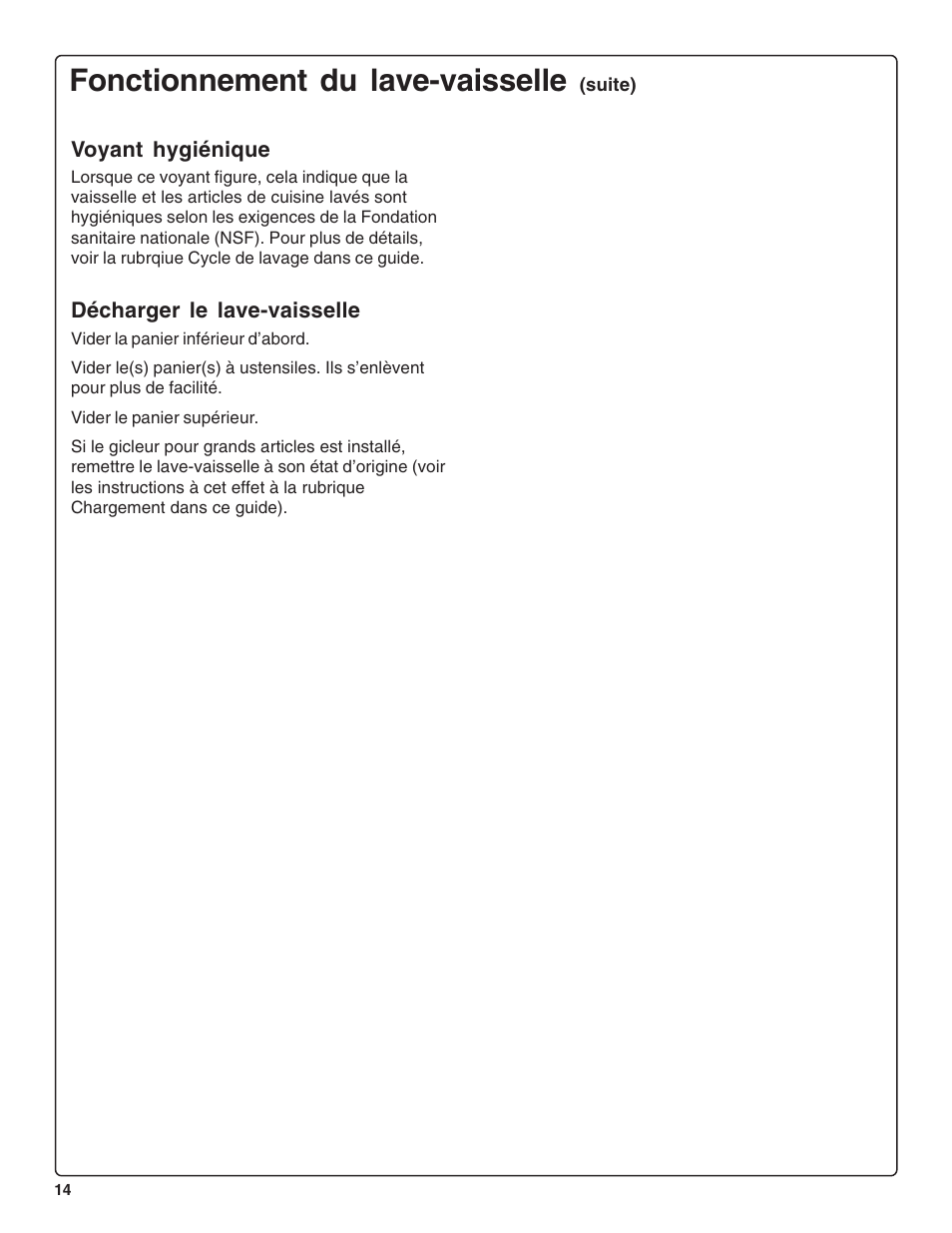 Fonctionnement du lave-vaisselle | Thermador DWHD64CS User Manual | Page 38 / 70