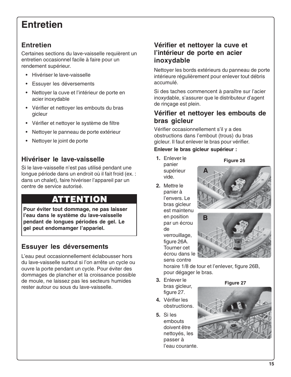 Entretien | Thermador DWHD64CS User Manual | Page 39 / 70