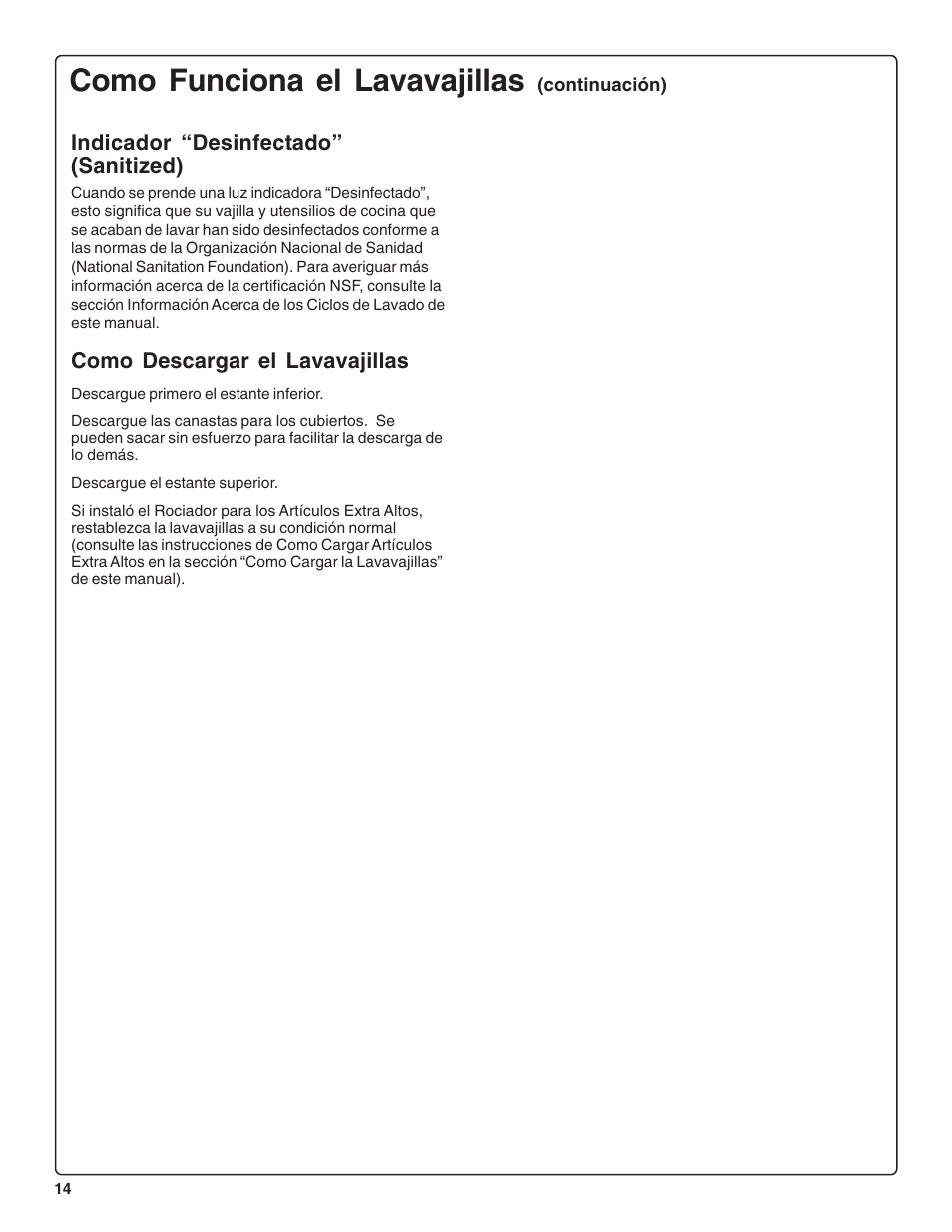 Como funciona el lavavajillas | Thermador DWHD64CS User Manual | Page 60 / 70