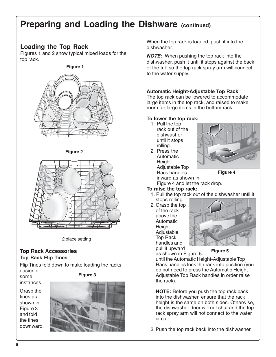 Preparing and loading the dishware, Loading the top rack | Thermador DWHD64CS User Manual | Page 8 / 70