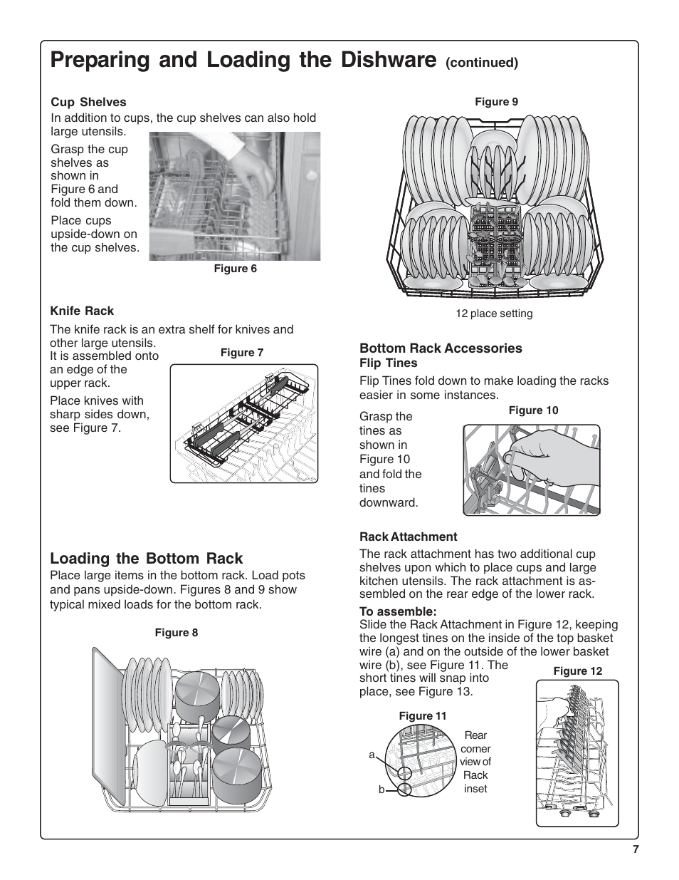 Preparing and loading the dishware, Loading the bottom rack | Thermador DWHD64CS User Manual | Page 9 / 70