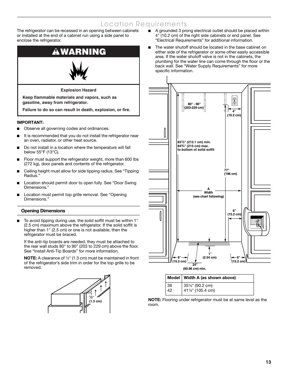 Warning | Thermador KBULT3655E User Manual | Page 13 / 60