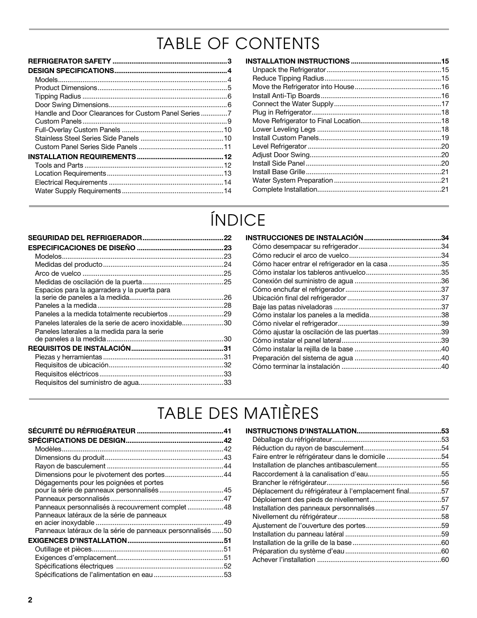 Thermador KBULT3655E User Manual | Page 2 / 60