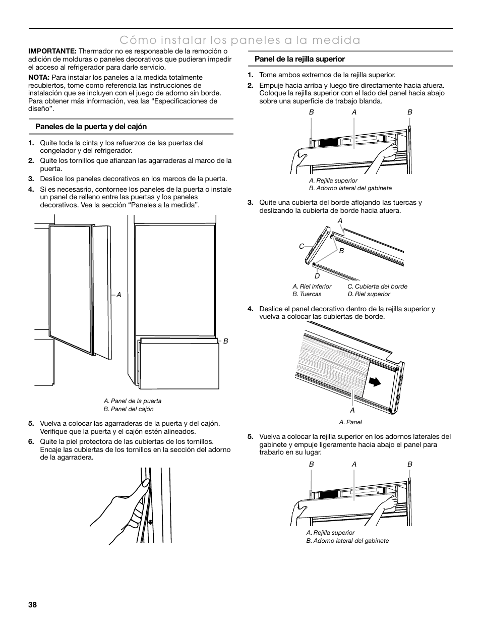 Thermador KBULT3655E User Manual | Page 38 / 60