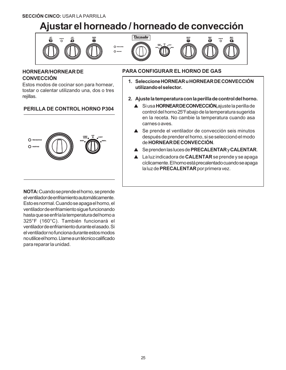 Ajustar el horneado / horneado de convección | Thermador Pro-Harmony P304 User Manual | Page 107 / 124