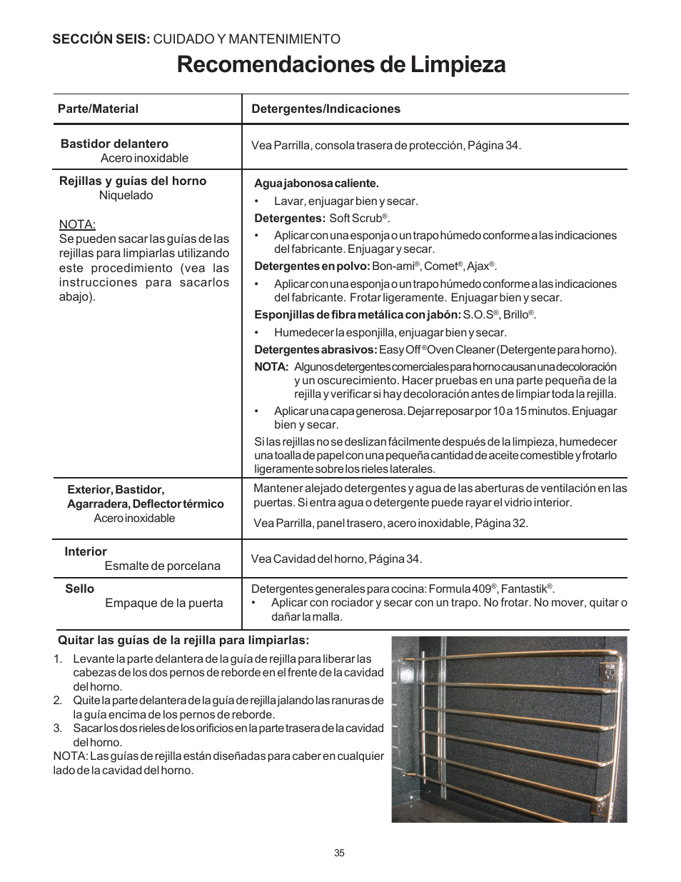 Recomendaciones de limpieza | Thermador Pro-Harmony P304 User Manual | Page 117 / 124