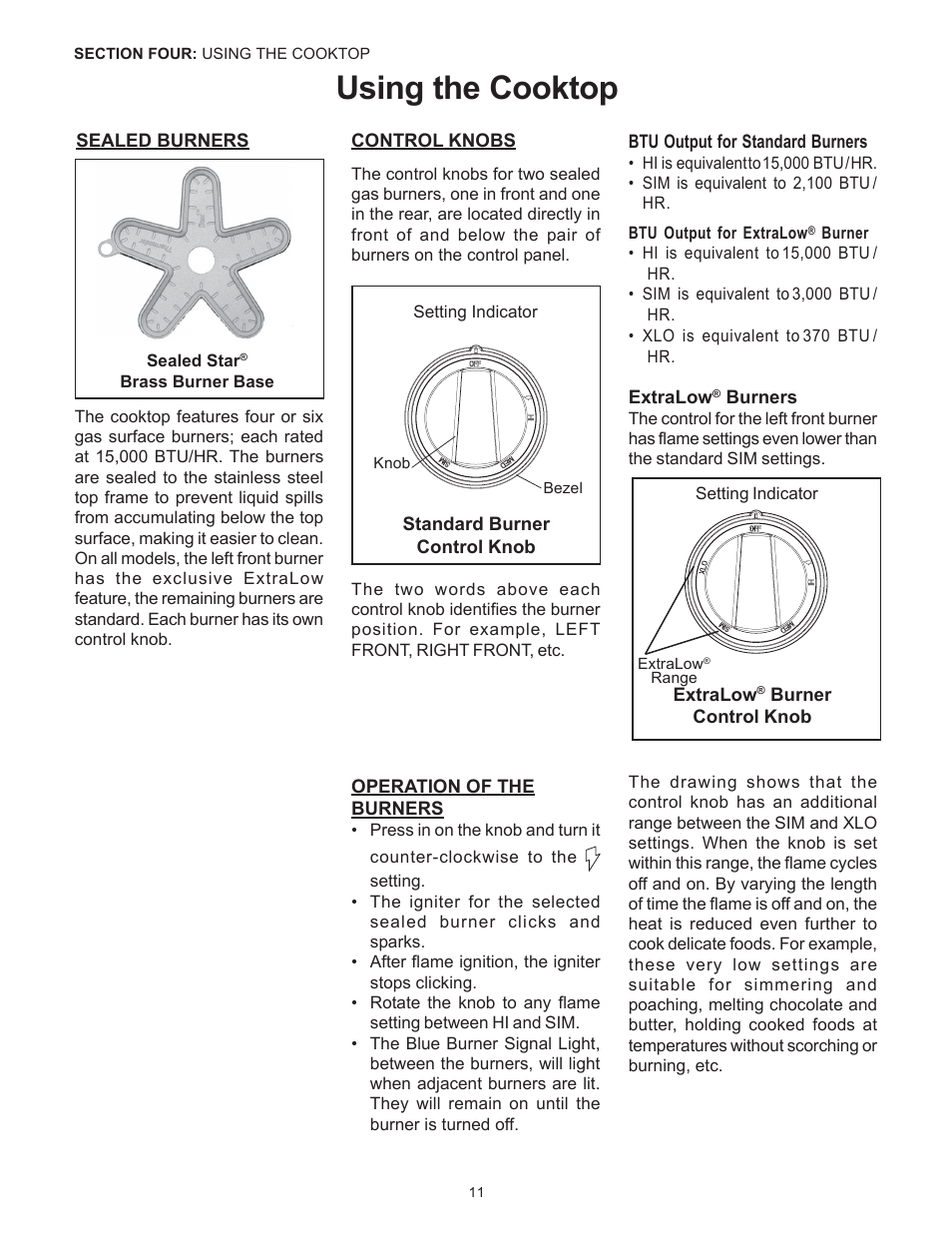 Using the cooktop | Thermador Pro-Harmony P304 User Manual | Page 13 / 124