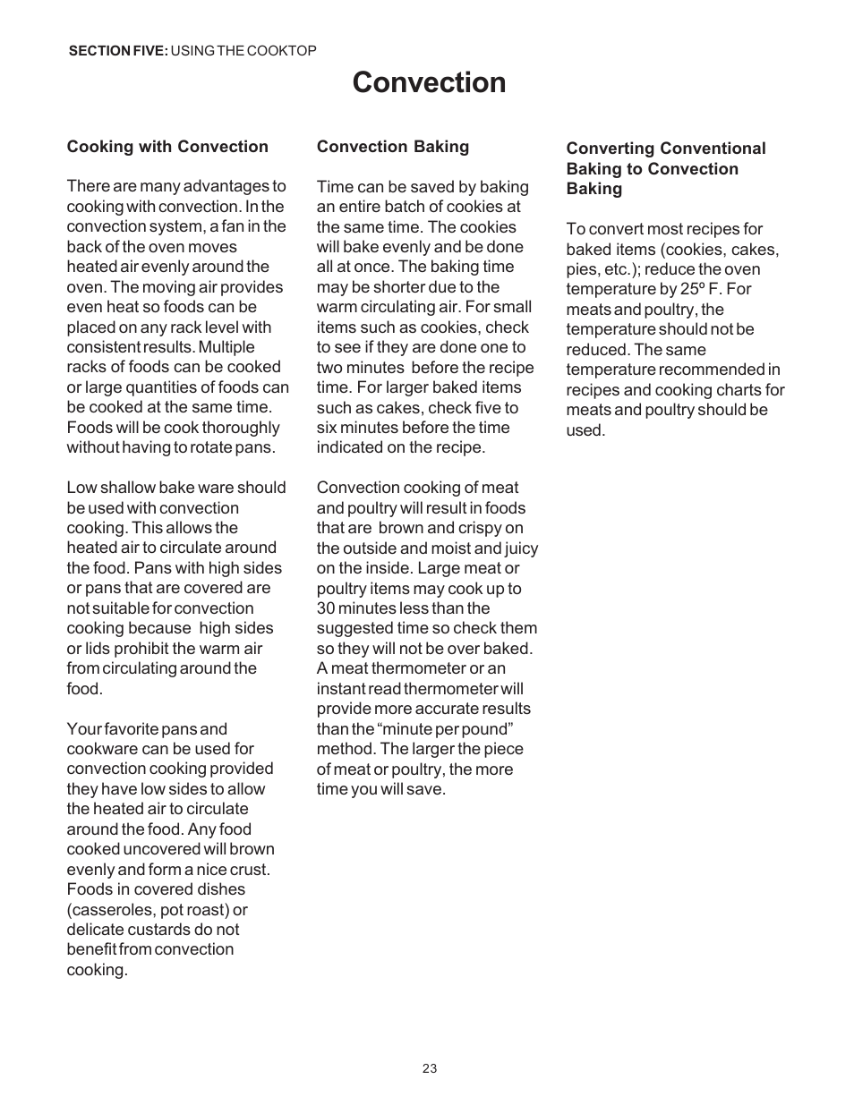 Convection | Thermador Pro-Harmony P304 User Manual | Page 25 / 124