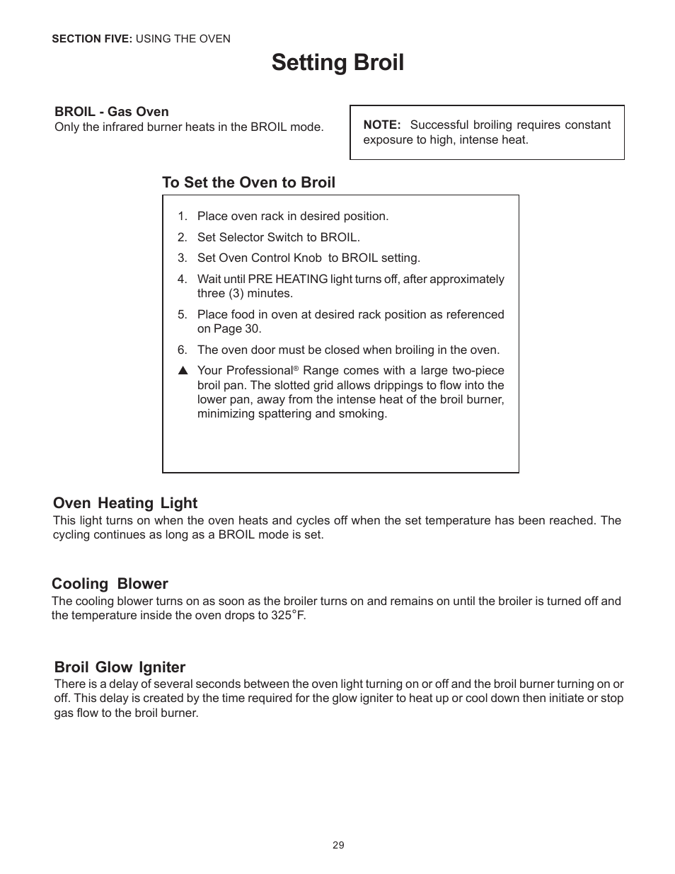 Setting broil | Thermador Pro-Harmony P304 User Manual | Page 31 / 124