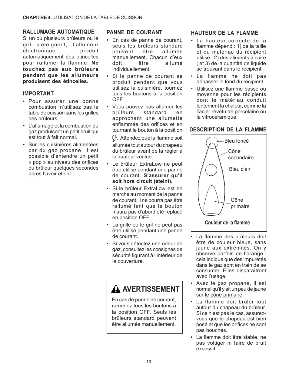 Avertissement | Thermador Pro-Harmony P304 User Manual | Page 55 / 124