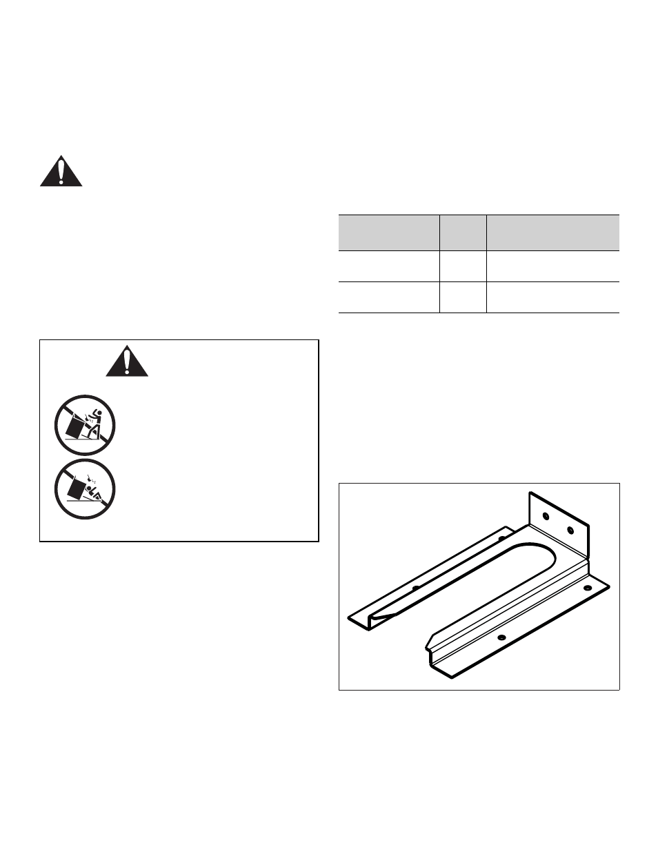 Warning — elecrical shock hazard, Attention — property damage, Tools needed for installation of anti-tip device | 30" and 36" ranges, Screw, phillips, #10 x 1-1/2, Anti-tip bracket, floor-mounted, Important installation information, Figure 7: anti-tip bracket, Note | Thermador PRL36 User Manual | Page 12 / 64