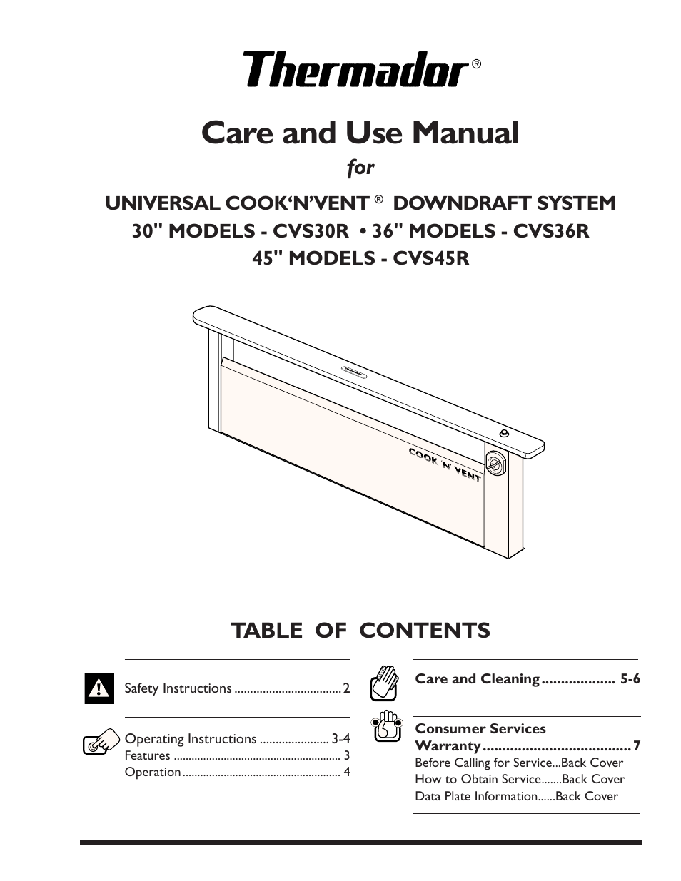 Thermador CVS45R User Manual | 8 pages