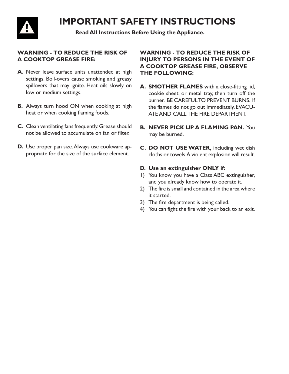 Important safety instructions | Thermador CVS45R User Manual | Page 2 / 8