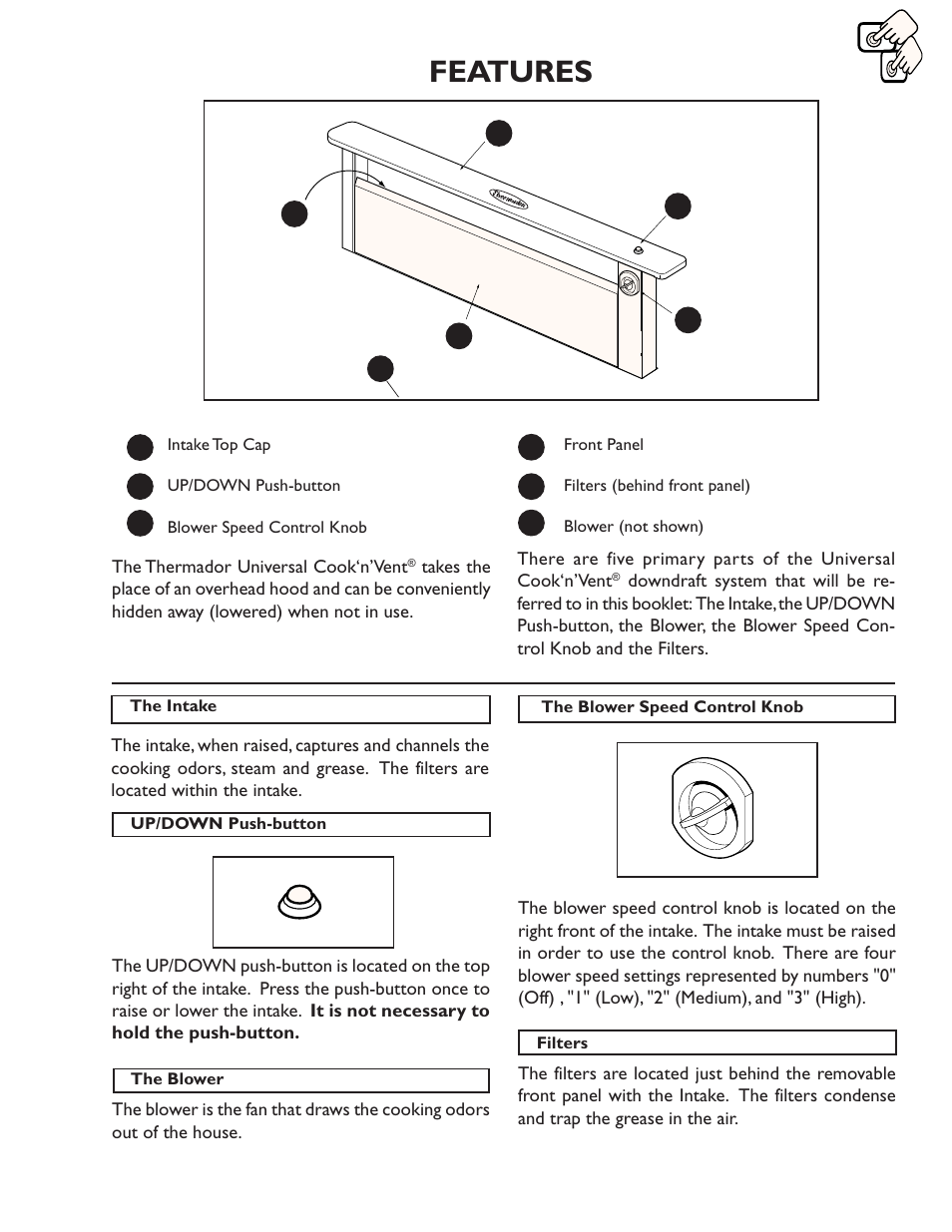 Features | Thermador CVS45R User Manual | Page 3 / 8