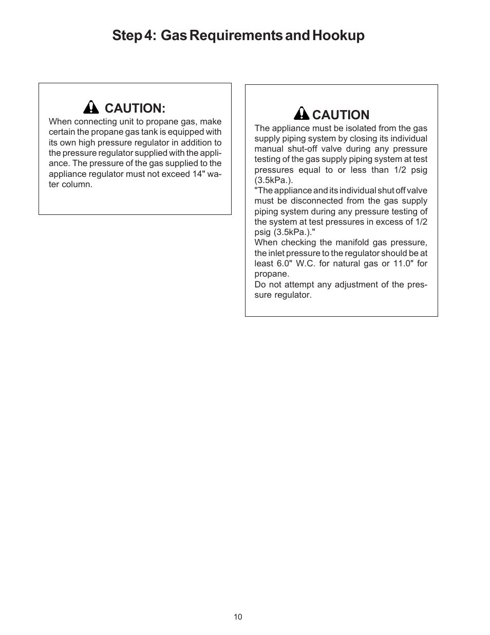 Step 4: gas requirements and hookup | Thermador P24WK User Manual | Page 12 / 52