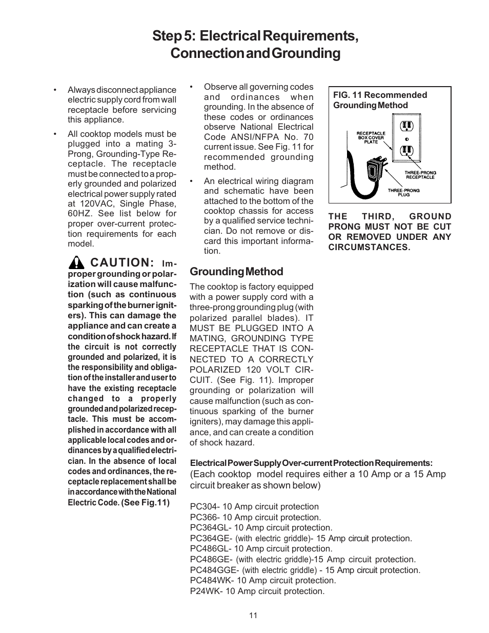 Caution | Thermador P24WK User Manual | Page 13 / 52