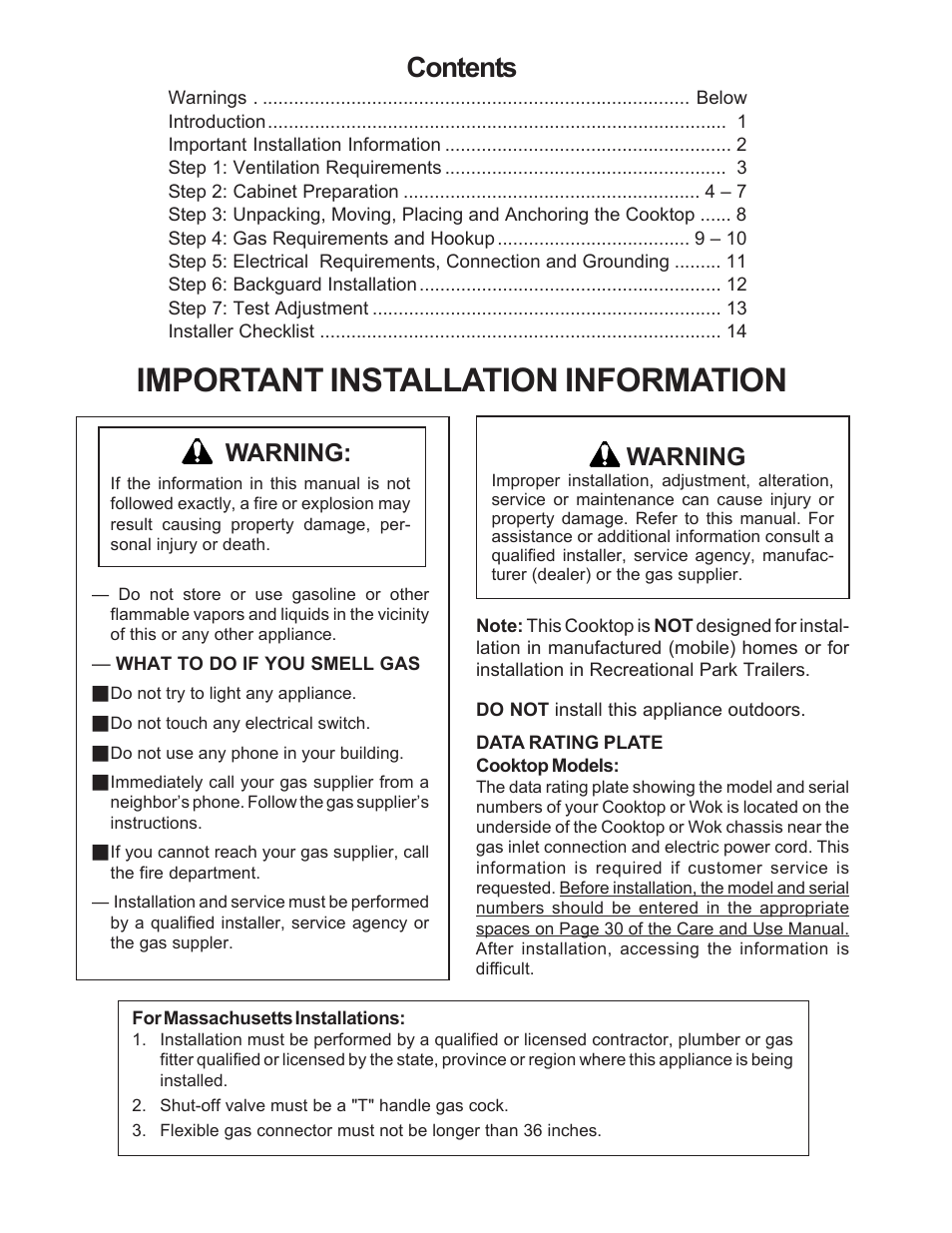 Thermador P24WK User Manual | Page 2 / 52