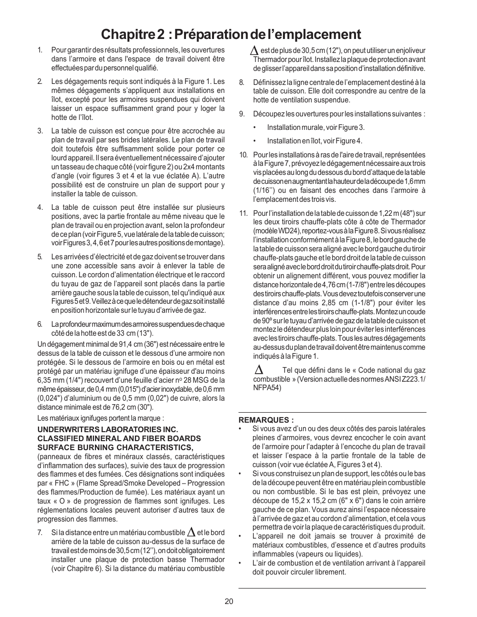 Chapitre 2 : préparation de l’emplacement | Thermador P24WK User Manual | Page 22 / 52