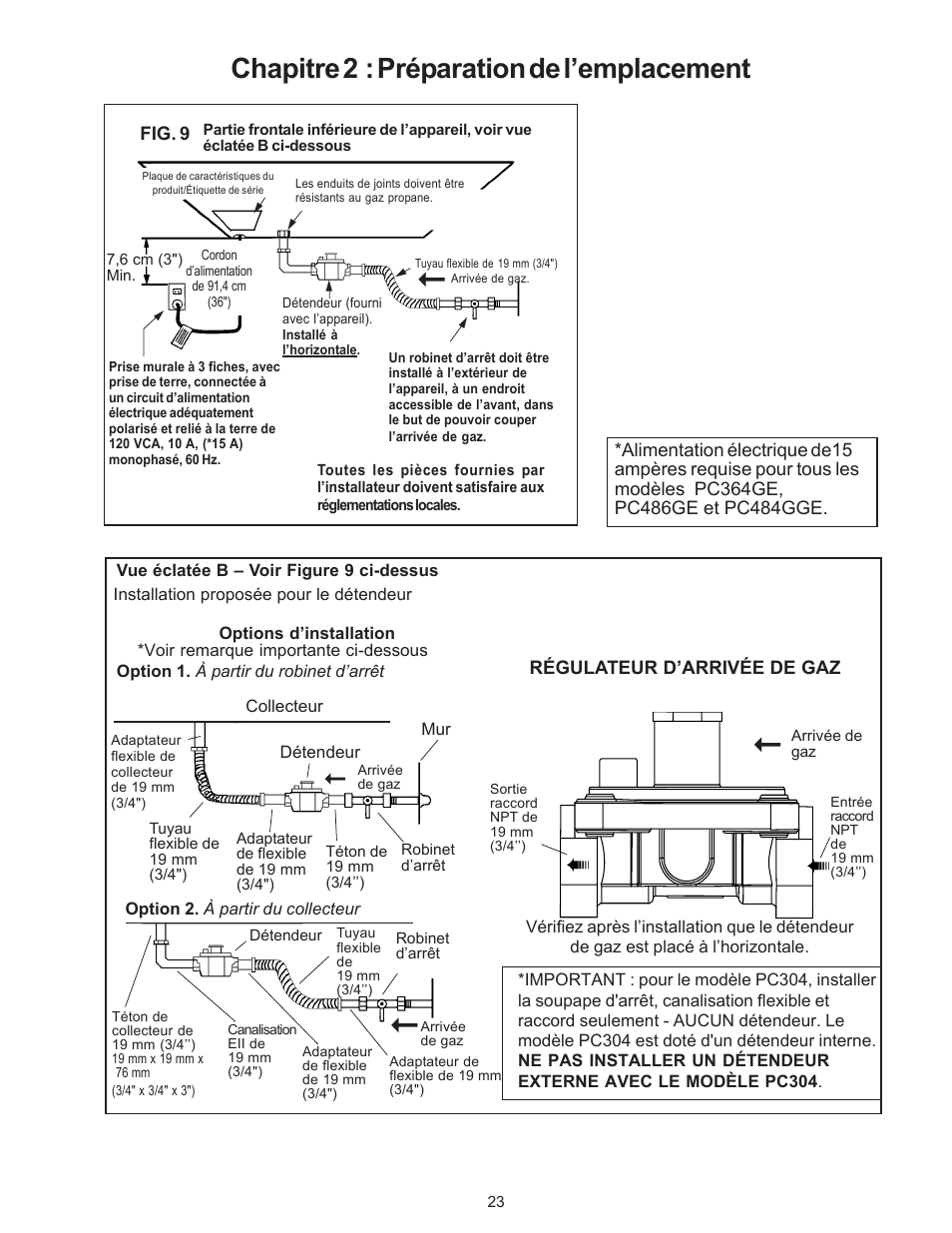 Chapitre 2 : préparation de l’emplacement | Thermador P24WK User Manual | Page 25 / 52