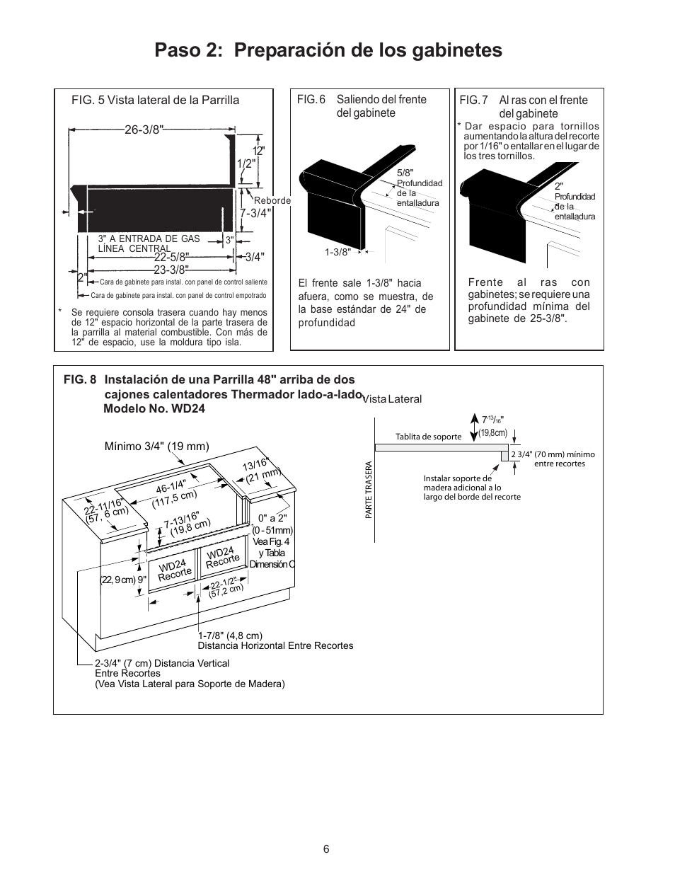 Paso 2: preparación de los gabinetes | Thermador P24WK User Manual | Page 40 / 52