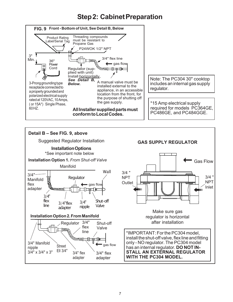 Step 2: cabinet preparation | Thermador P24WK User Manual | Page 9 / 52