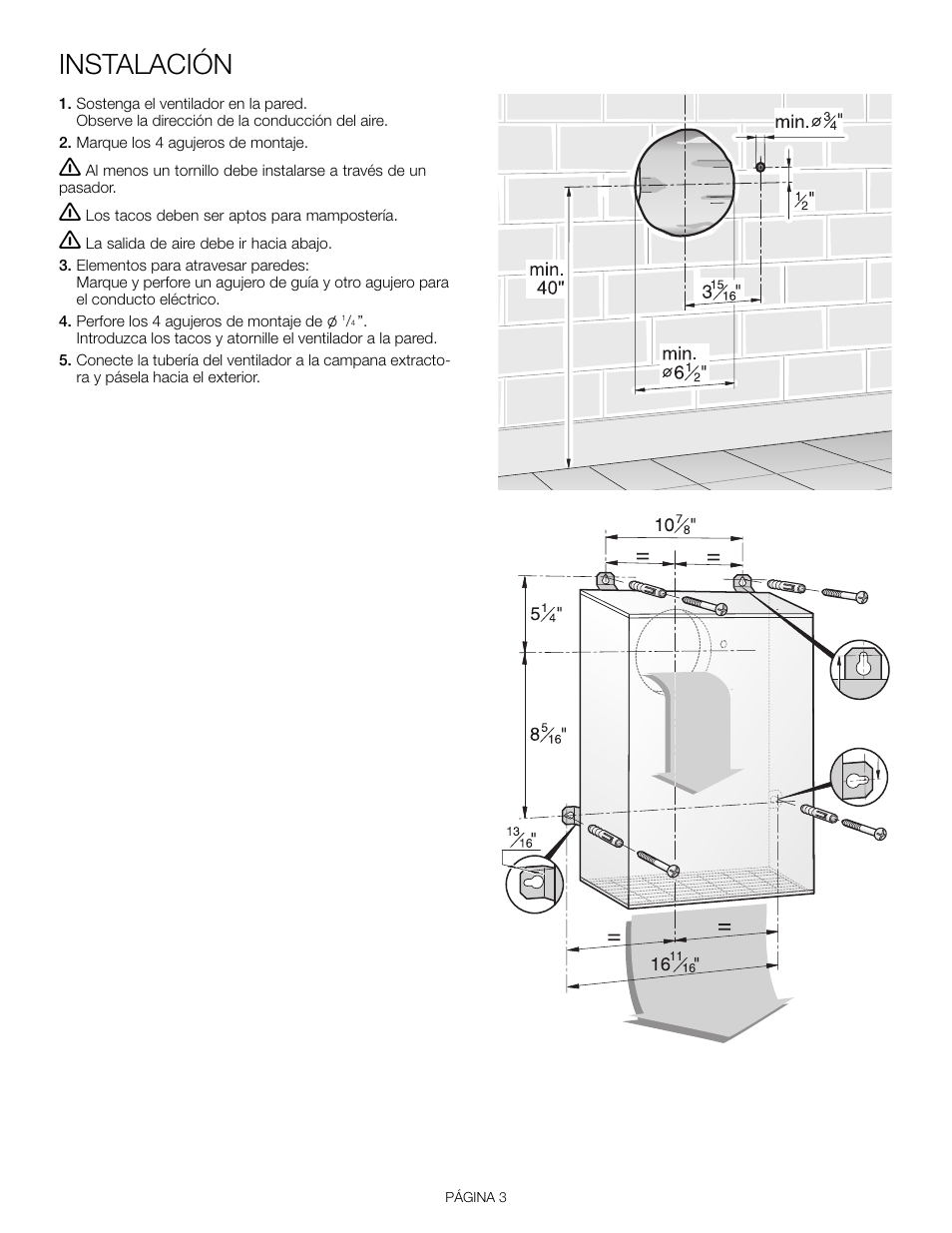 Instalación | Thermador VTR630D User Manual | Page 17 / 20