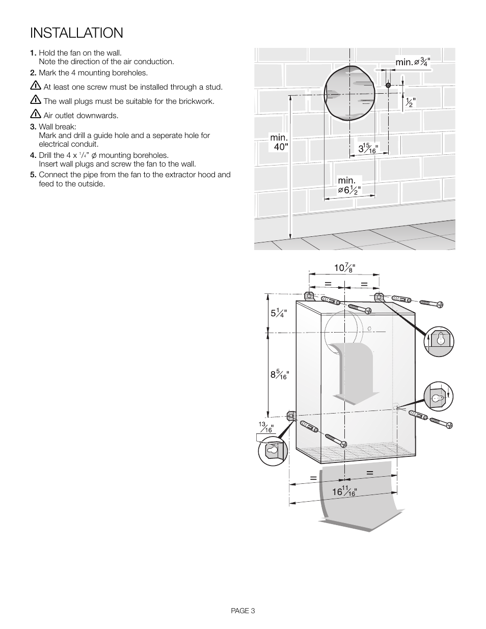 Installation | Thermador VTR630D User Manual | Page 5 / 20