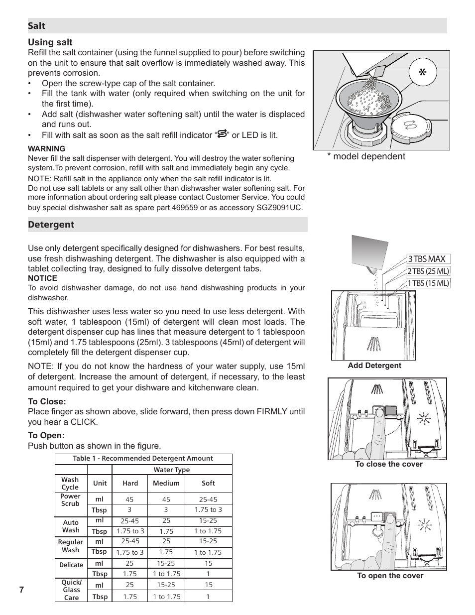 Thermador Dishwasher User Manual | Page 7 / 66