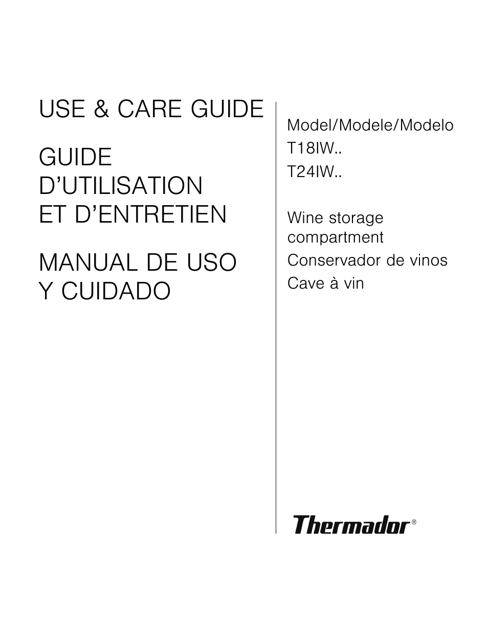 Thermador T24IW User Manual | 42 pages